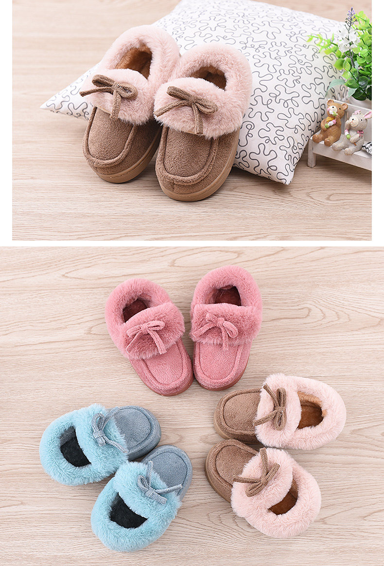 Pantoufles enfants en suède pour hiver - semelle tendon - Ref 1010764 Image 15