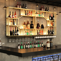 Customized wall-mounted wine rack iron restaurant bar decoration wall-mounted wine cabinet creative home living room wall wine rack