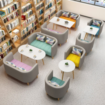 Casual Milk Tea Shop Sofa In Talks Pick Up Guest Coffee Shop Solid Wood Table And Chairs Creative Personality Book Bar Sofa Combinations