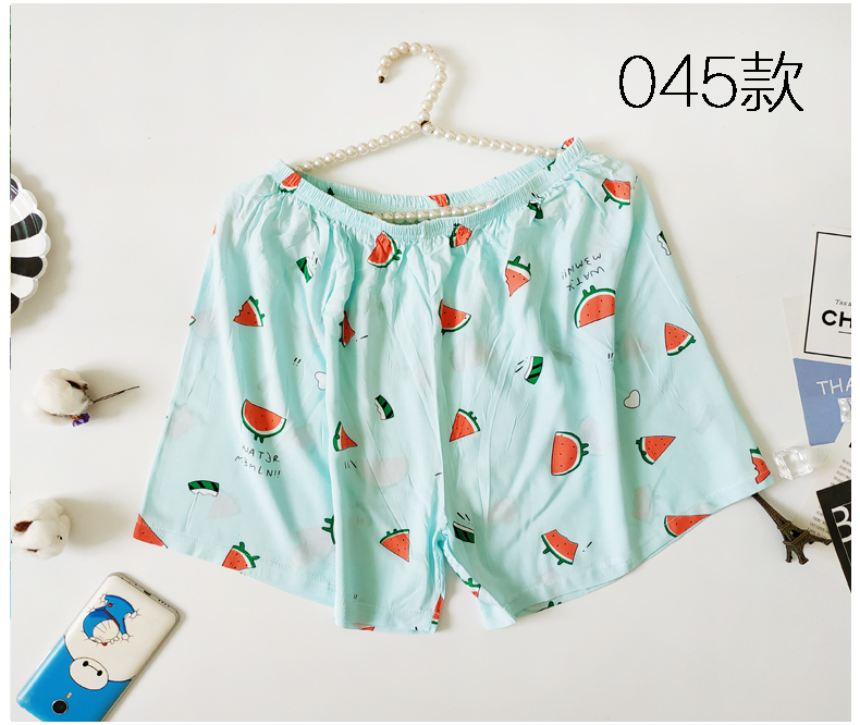 Mian lụa quần pajama nữ mùa hè quần short cotton lụa home shorts mùa hè nhà quần lớn 衩 nhân tạo quần cotton kích thước lớn