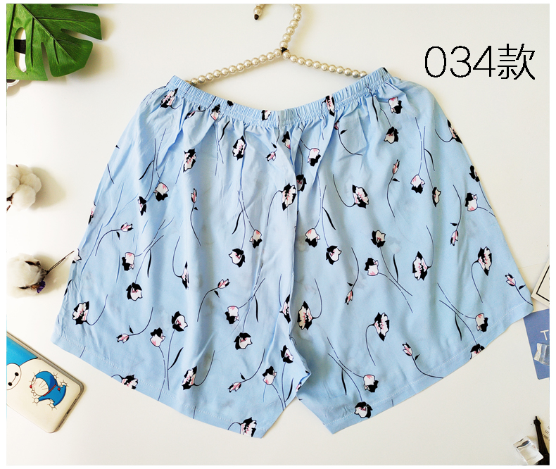 Mian lụa quần pajama nữ mùa hè quần short cotton lụa home shorts mùa hè nhà quần lớn 衩 nhân tạo quần cotton kích thước lớn