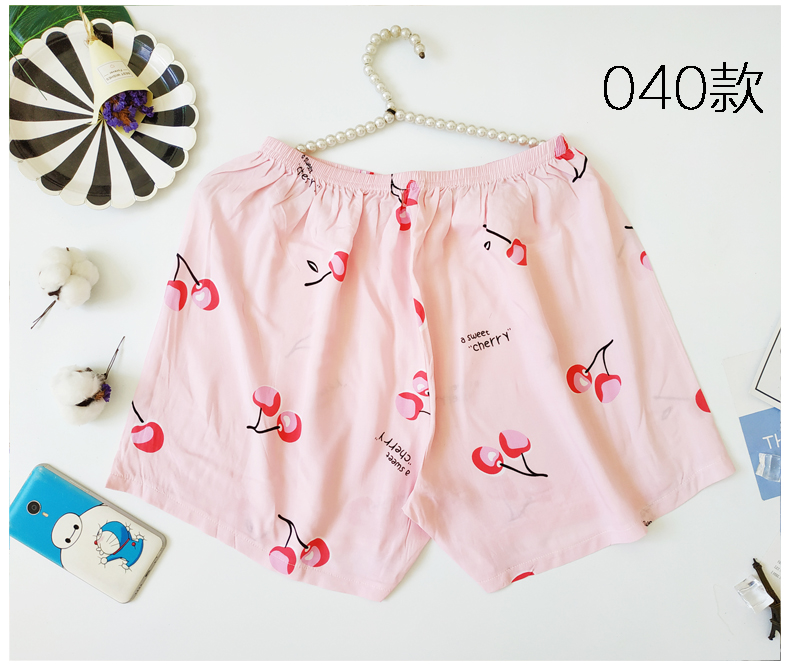 Mian lụa quần pajama nữ mùa hè quần short cotton lụa home shorts mùa hè nhà quần lớn 衩 nhân tạo quần cotton kích thước lớn