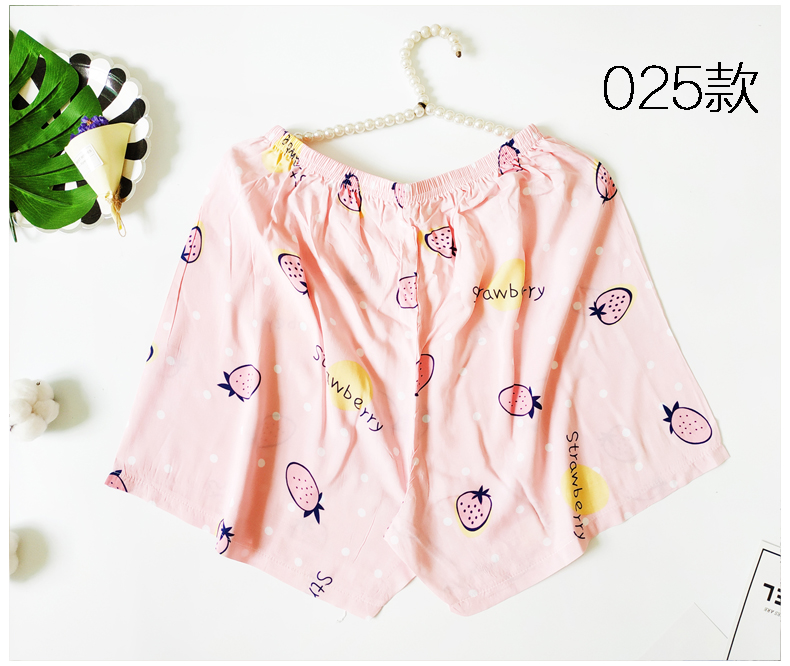 Mian lụa quần pajama nữ mùa hè quần short cotton lụa home shorts mùa hè nhà quần lớn 衩 nhân tạo quần cotton kích thước lớn