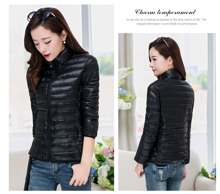 Áo khoác chống mưa nữ mùa ngắn phiên bản Hàn Quốc của áo khoác mỏng mỏng xuống thời trang cotton ấm áp ba mùa giải phóng thủy triều áo phao nữ dáng ngắn