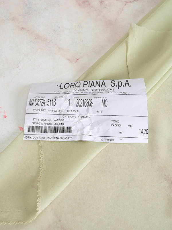 Loro Piana 54g Lime Milk Green Silk Georgette Se/461