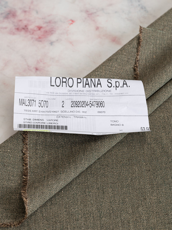 Loro Piana 452g 26 Autumn/Winter Floral Yarn Woven Soft Green Pure Linen Heavy Drape Li/A096