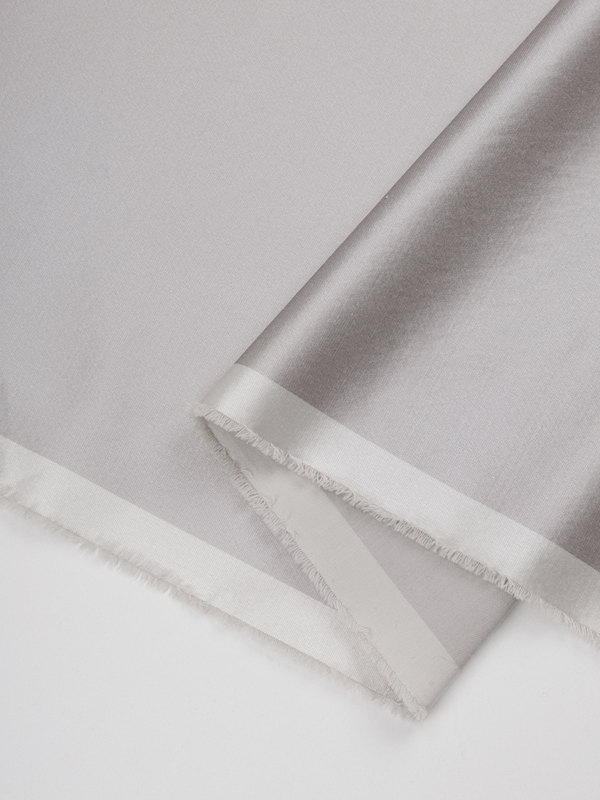 Ysl 230g Silver Gray Satin Silk Wool Camisole Dress Fabric Sw/069
