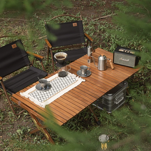 Дорожное складное изысканное портативное снаряжение из натурального дерева для стола для кемпинга, стол для пикника