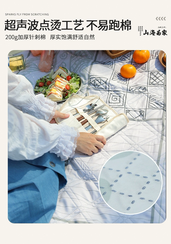 Lửa phong dã ngoại thảm chống ẩm thảm dày cắm trại ngoài trời bãi biển lều thảm thảm cỏ chống thấm nước thảm di động chuyến đi chơi vỉ nướng cắm trại dụng cụ nấu ăn