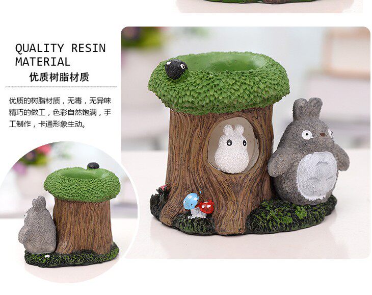 Cartoon cute gray dragon cat pen barrel swing creative resin home living room car decoration crafts ornaments