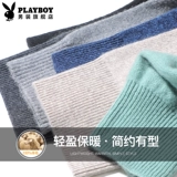 Playboy, зимний свитер, удерживающая тепло футболка, мужской шерстяной лонгслив, оверсайз, круглый воротник