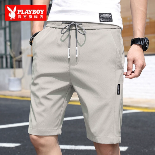 Playboy, летние шорты, мужские трендовые штаны, универсальные тонкие повседневные брюки для отдыха, свободный прямой крой