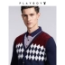 Áo len cổ lọ Playboy nam dài tay áo len cổ chữ V Áo khoác giả hai mảnh áo len thanh xuân hoodie nam Cardigan