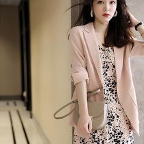 Large size suit jacket womens spring and summer thin fat mm200 kg Korean version loose thin seven-point sleeve suit jacket