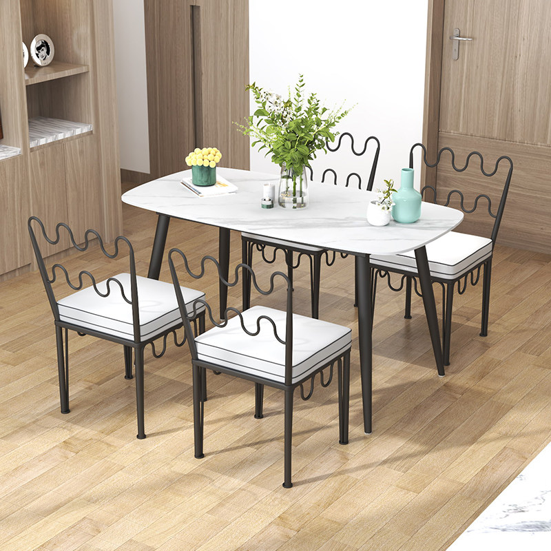 Nordic Light Lavish Dining Chair Home Modern Minimalist Dining Room Net Red Chair Extremely Simple Chair Backrest Stool Table Casual Chair