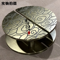 Chinese Xiangyun carved antique door handle Semicircular glass door handle Green bronze wood door handle handle