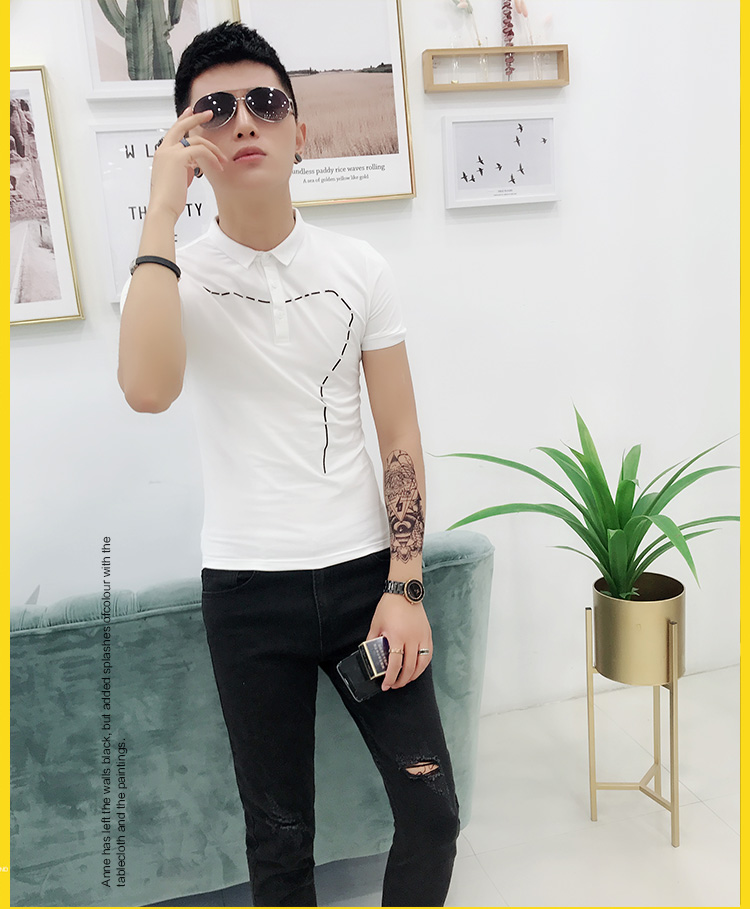 Áo thun nam tay ngắn mới đẹp trai phiên bản Hàn Quốc của xu hướng hè nam nửa áo sơ mi cộc tay thon dài giản dị áo cộc tay nam