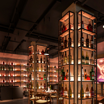 Wrought iron wine rack Screen beer rack Bar wall wine partition Winery bar creative bar wine cabinet shelf