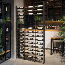 Wrought iron wine rack Wine rack Wine cabinet Wine rack Industrial wind bar floor rack Winery screen partition wine rack