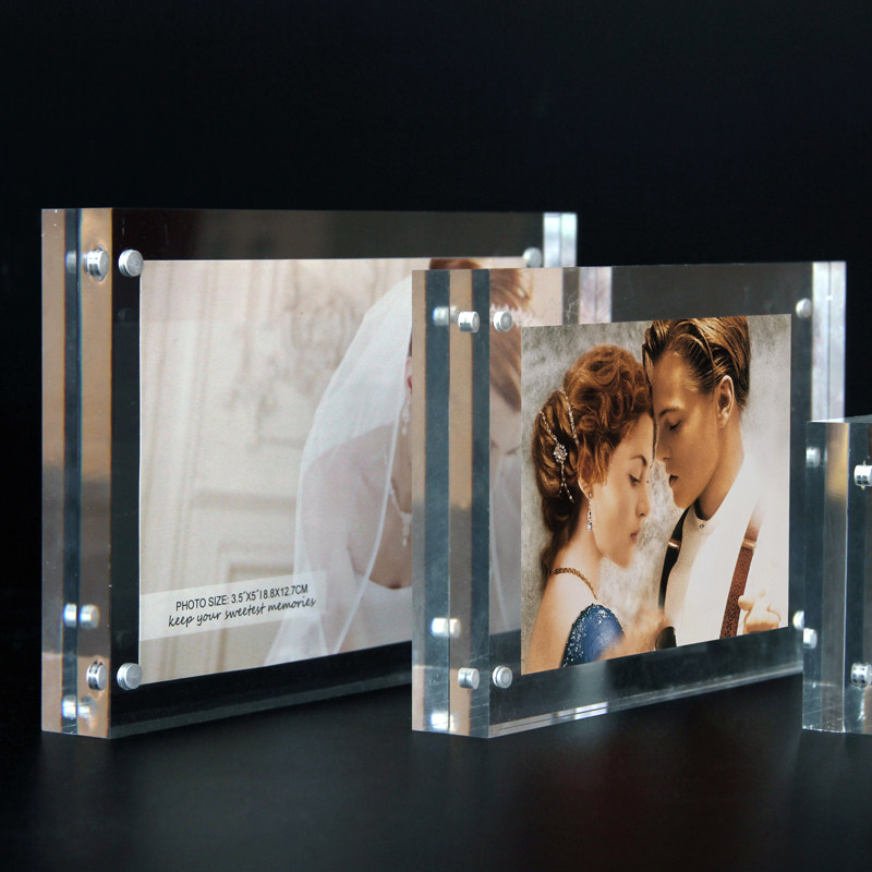 Acrylic Suction Magnetic Photo Frame Swing Table Transparent Photo Frame Bifacial Photo Frame Table Card Pendulum Table