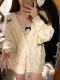 Hollow Bow Thin Spring and Summer New Style Sweater, Sweet Loose Knit Top Cardigan Jacket for Women
