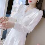 Ретро кружевное осеннее платье, летний приталенный корсет, длинная юбка, французский ретро стиль, 2024 года