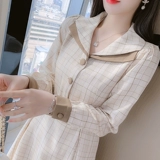 Небольшое осеннее платье, ретро корсет, длинная юбка, в стиле Шанель, 2024 года, французский стиль