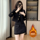 Элитная демисезонная куртка, комплект, мини-юбка, юбка, французский стиль, в стиле Шанель, премиум класс, высокая талия