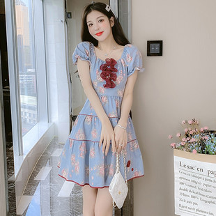 Denim dress for women's summer 2022 new style small person with waist slim look and temperament
