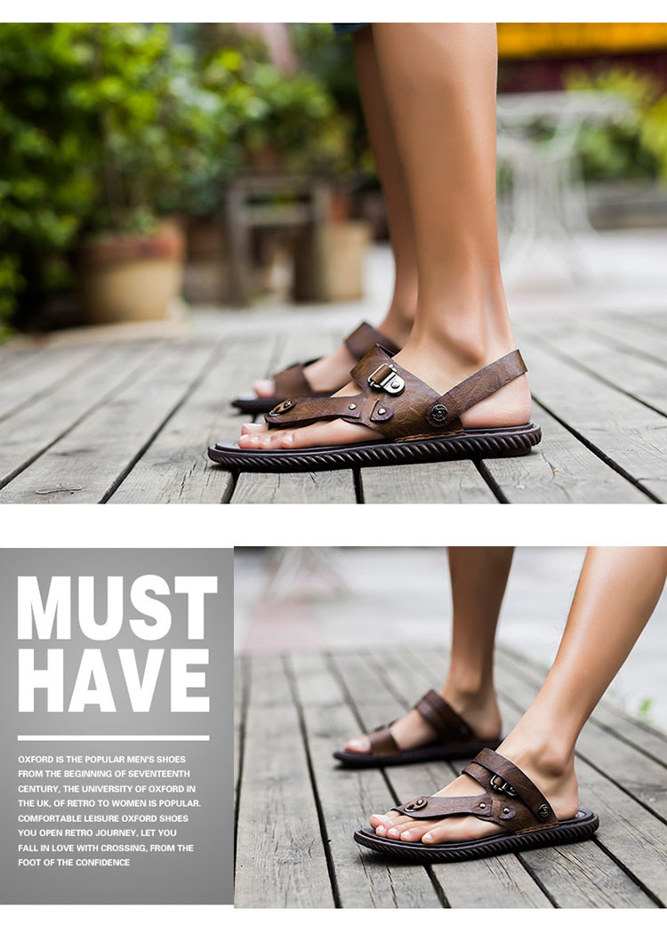 Của nam giới 2018 mới mùa hè thanh niên thường flip-flops da dual-sử dụng bãi biển dép non-slip mềm dưới kích thước lớn