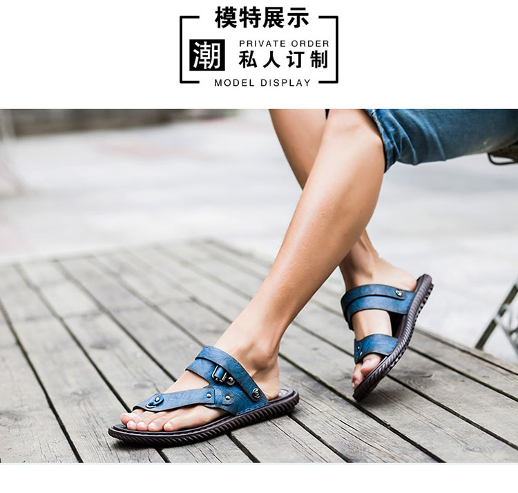 Của nam giới 2018 mới mùa hè thanh niên thường flip-flops da dual-sử dụng bãi biển dép non-slip mềm dưới kích thước lớn