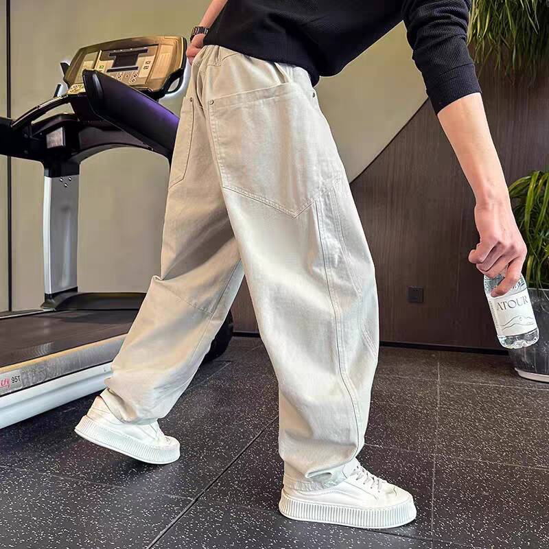 Kangshi Yishu Trendy Brand Scimitar Jeans Men's Spring and Autumn New Loose Straight Wide-Leg Pants Casual Long Pants Kangshi Yishu Trendy Brand Scimitar Jeans Men's Spring and Autumn New Loose Straight Wide-Leg Pants Casual Long Pants
