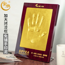 Golden Schock Hand Mold Custom Hand Print Clay Hands Imprint Clay Business Stars Gold Hand Imprinted Clay Mementos Hand Touch Wall Memorabilia