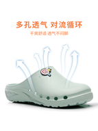 Dép đi trong phòng mổ nam chống trơn trượt thoáng khí giày lỗ phòng thí nghiệm y tá Giày mũi chân y tá Giày phẫu thuật đặc biệt của bác sĩ ICU dép quai ngang bèo nhún