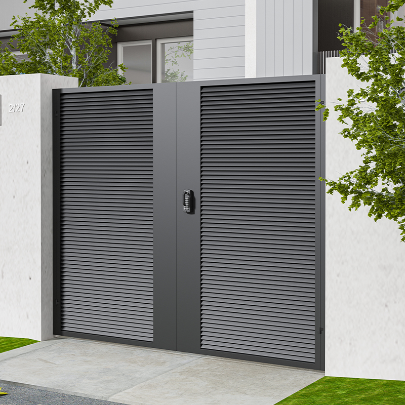 Iron villa courtyard door gate outdoor aluminum alloy modern minimalist country garden single and double switch entry door customization