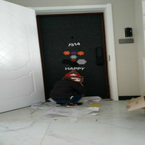 Nordic felt door post self-adhesive security door Entrance Door Creative Decoration Stickers Old Wood Iron Door Renovated Soundproofing Retrofit