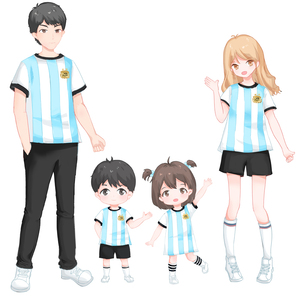 Cha mẹ và con mặc mùa hè 2018 World Cup bóng đá quần áo ngắn tay T-Shirt cha mẹ và con jerseys một gia đình ba