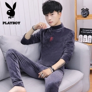 Playboy mùa đông ấm áp lót mens phù hợp cộng với tuổi trẻ nhung nhung vàng quần mùa thu sinh viên cao cổ.