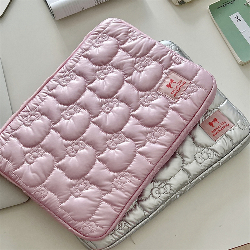 Correct Version Exported to Korea Single ins Niche Brand Cat Embroidery Cute Pink Girl Tablet Notebook iPad Computer Bag Padded Shockproof Storage Liner 11/ 15inch Kt