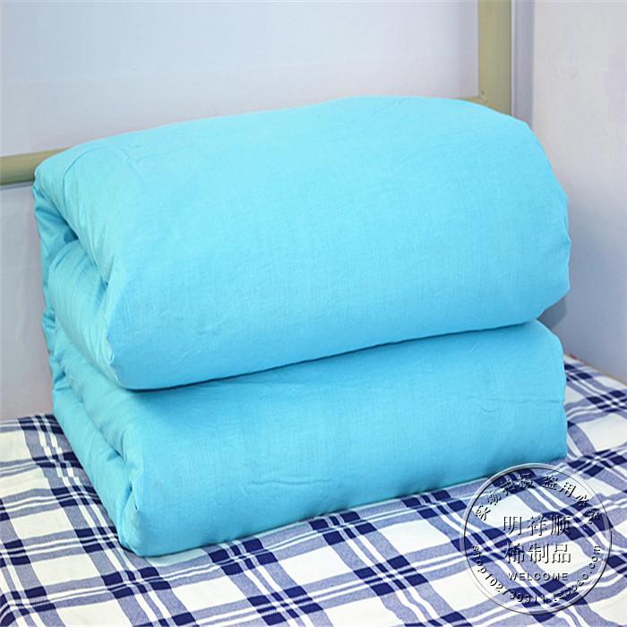 Sinh viên duy nhất màu xanh tinh khiết quilt cover đơn vị màu đào tạo quân sự sky blue quilt cover cotton duy nhất bìa giường màu xanh