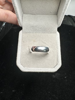 Sterling silver 9999 glossy open ring, 6mm model, versatile weight 6.3 grams, thousand pure silver, fidelity