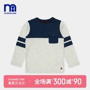 Mothercare British Boys cổ tròn mới dệt kim T-shirt trẻ em dài tay bông hit-and-run áo.