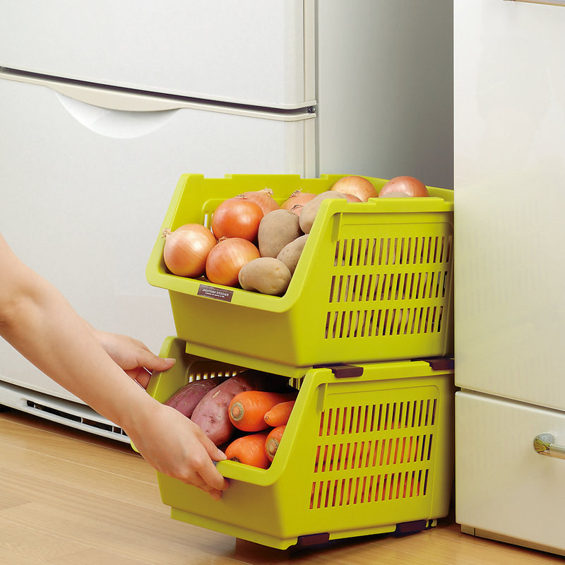 Japan Import Superimposed Kitchen Containing basket Fruit Vegetable Containing Basket Finishing Basket With pulley