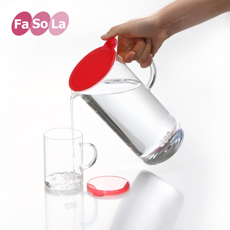 Japan Fasola cold water pot home lead-free glass with lid explosion-proof juice jug heat resistant cold water kettle idea