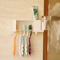 Japan KM creative toilet toothbrush holder suction Wall toilet toothpaste mouthwash Cup storage box wall rack