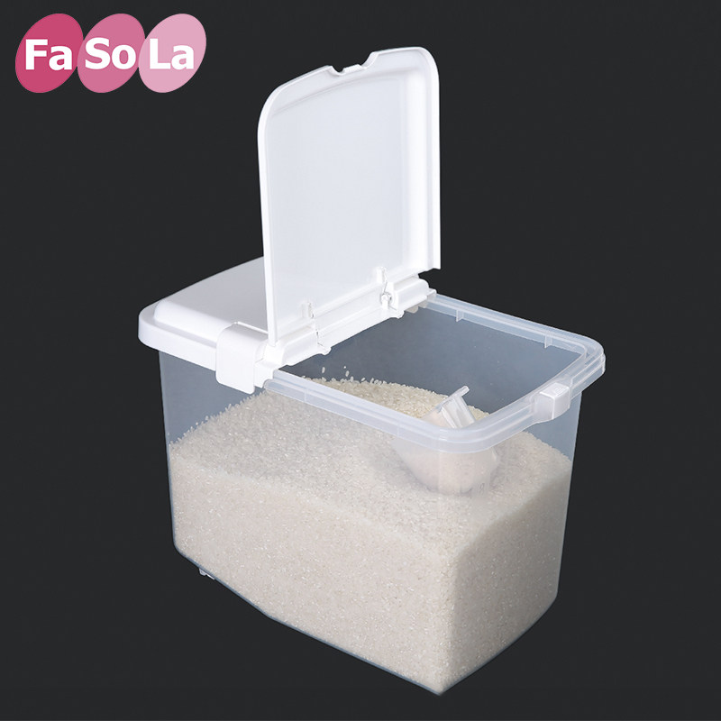 FaSoLa thickened kitchen with lid rice barrel storage rice-proof moisture-proof containing rice cylinder flour barrel storage rice barrel 10kg
