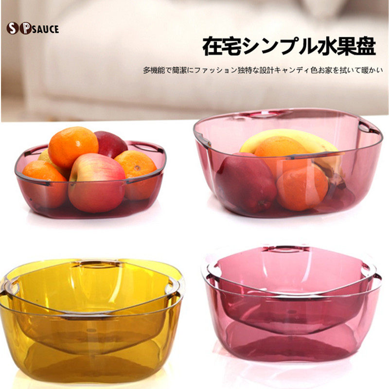 Japan SP SAUCE Plastic fruit tray Creative double-layered fruit tray Living room Containing Box Candy Box Litter Placement Box
