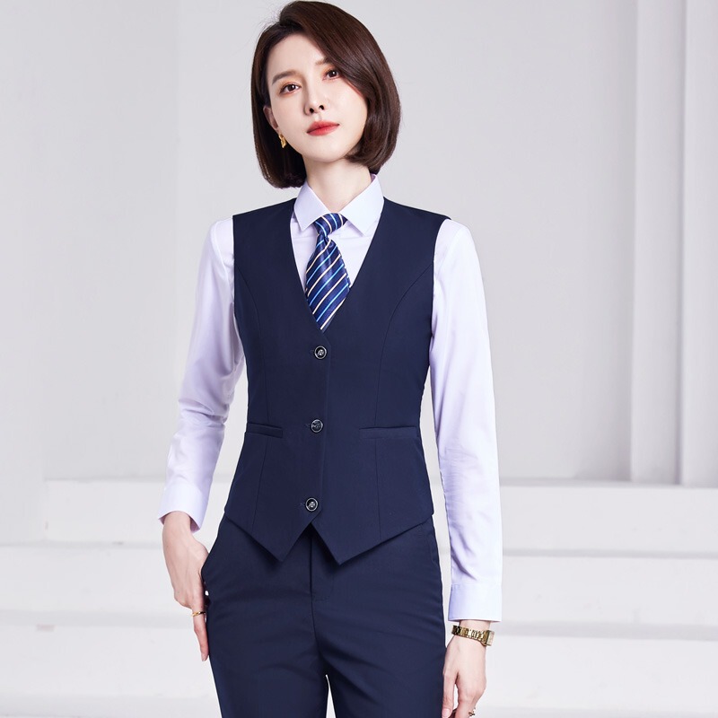 Professional Vest for Men and Women, Workwear Suit, Formal Vest, Suit Pants Set, Dark Gray, Navy Blue, Property Management Work Uniform