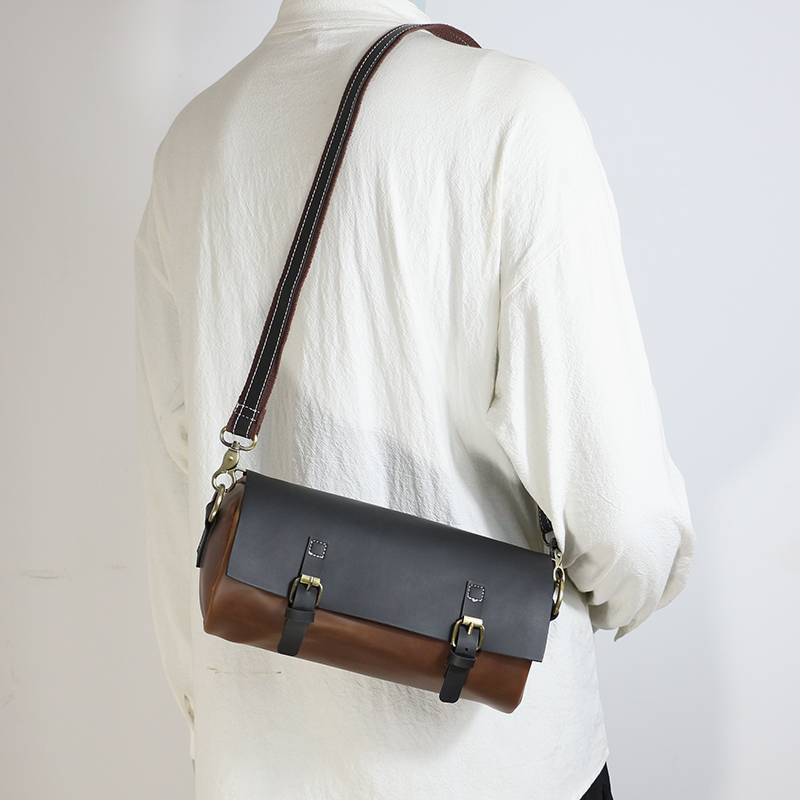 Tide Cards Single Shoulder Bag Men 2021 New Japan-South Korea Fashion Drum Shaped Small Satchel Street Trend Men And Women Casual Bags