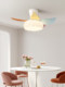 French-Style Cream Bedroom Fan Light, Children's Room Eye-Protection Ceiling Fan Light, Creative Colorful Fan Blades, Study Fan Light